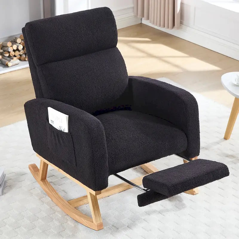 HOMYKA Rocking Chair for Nursery with Footrest