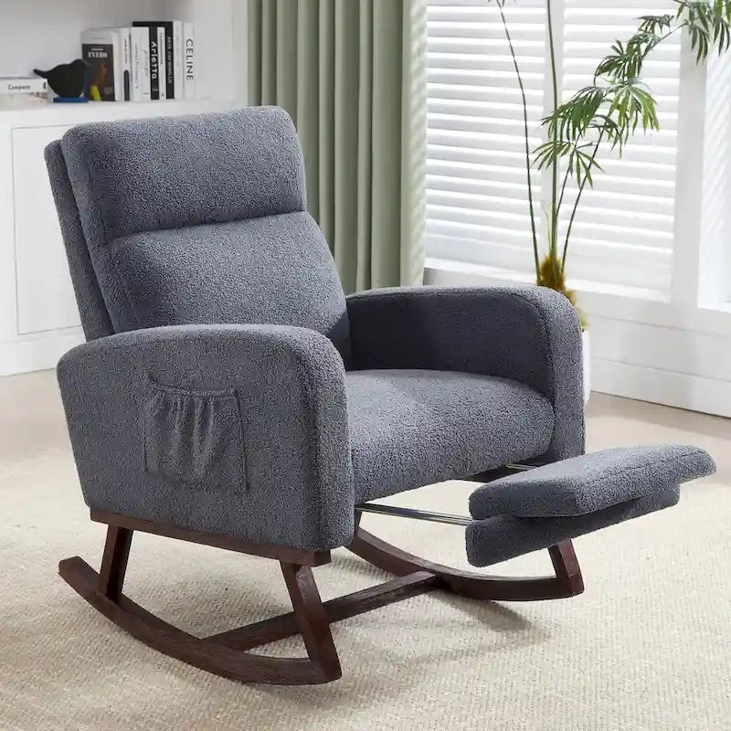 HOMYKA Rocking Chair for Nursery with Footrest