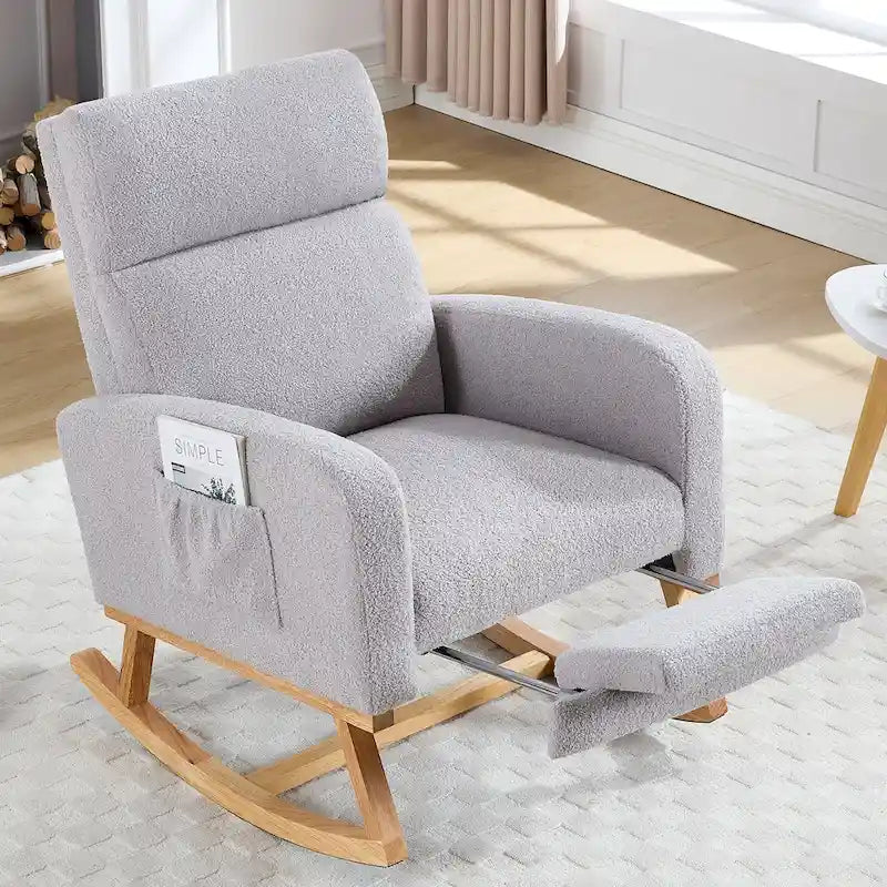 HOMYKA Rocking Chair for Nursery with Footrest