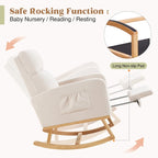 HOMYKA Rocking Chair for Nursery with Footrest