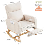 HOMYKA Rocking Chair for Nursery with Footrest