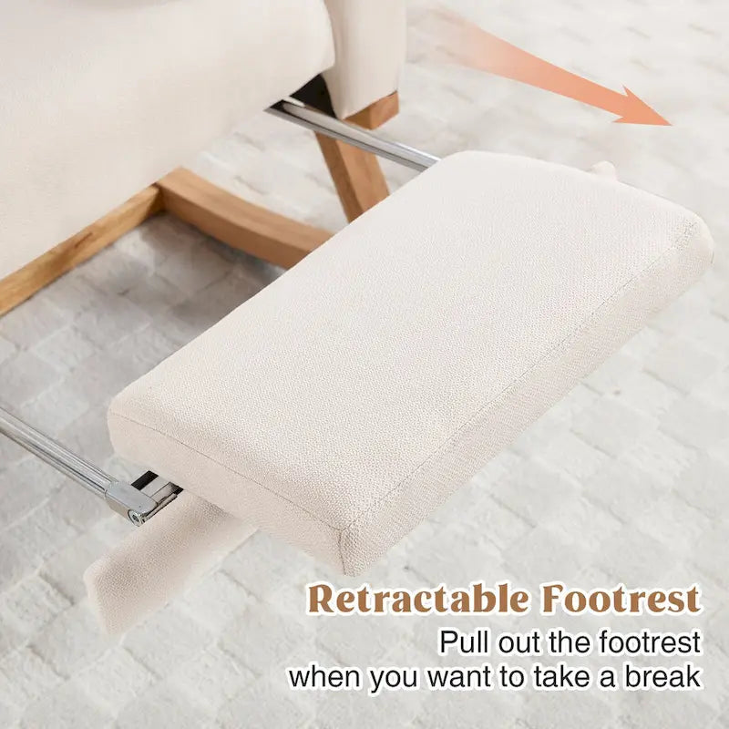 HOMYKA Rocking Chair for Nursery with Footrest