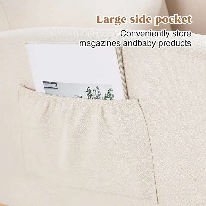 HOMYKA Rocking Chair for Nursery with Footrest