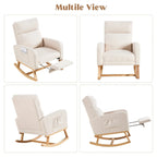 HOMYKA Rocking Chair for Nursery with Footrest