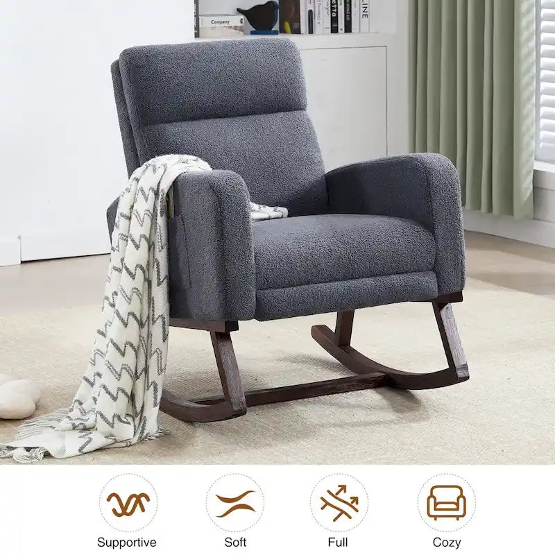 HOMYKA Rocking Chair for Nursery with Footrest