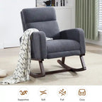 HOMYKA Rocking Chair for Nursery with Footrest