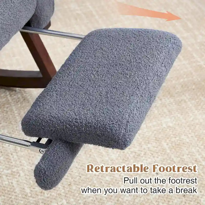 HOMYKA Rocking Chair for Nursery with Footrest