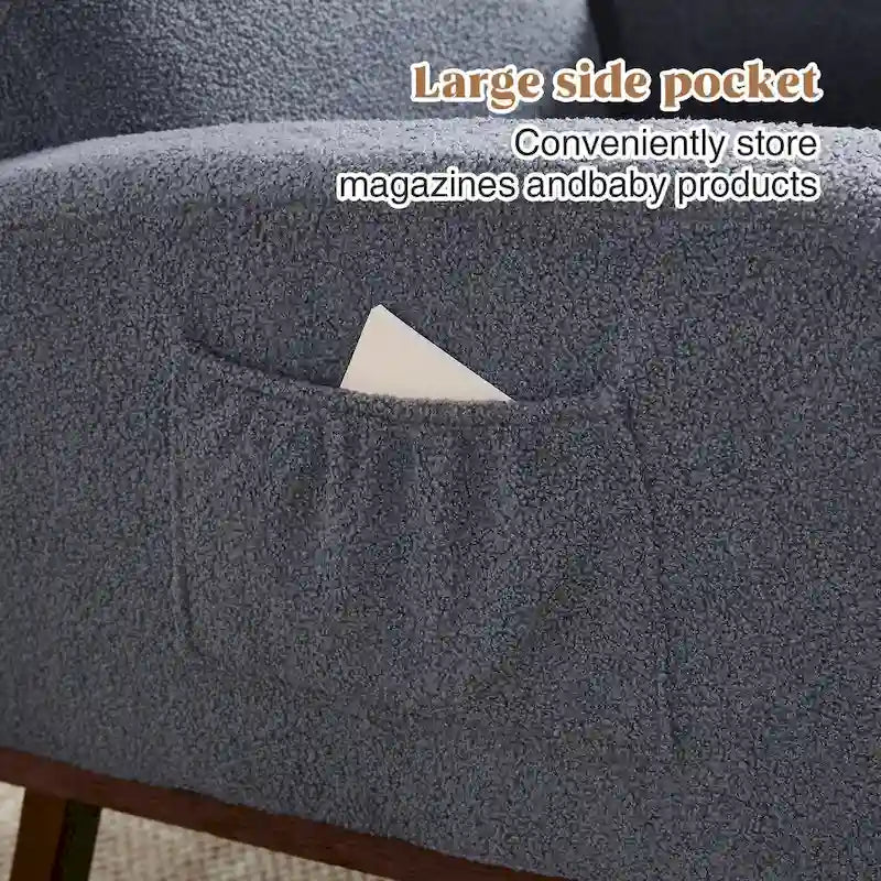 HOMYKA Rocking Chair for Nursery with Footrest