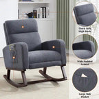 HOMYKA Rocking Chair for Nursery with Footrest