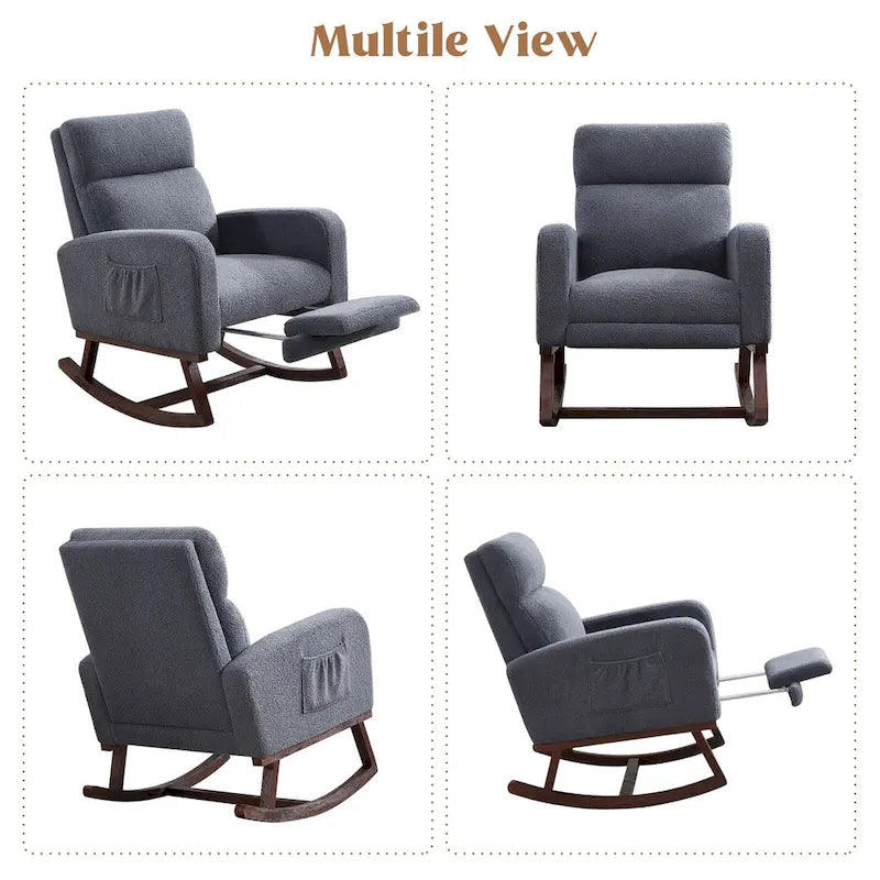 HOMYKA Rocking Chair for Nursery with Footrest