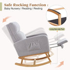 HOMYKA Rocking Chair for Nursery with Footrest