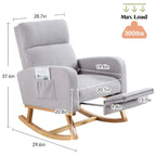 HOMYKA Rocking Chair for Nursery with Footrest