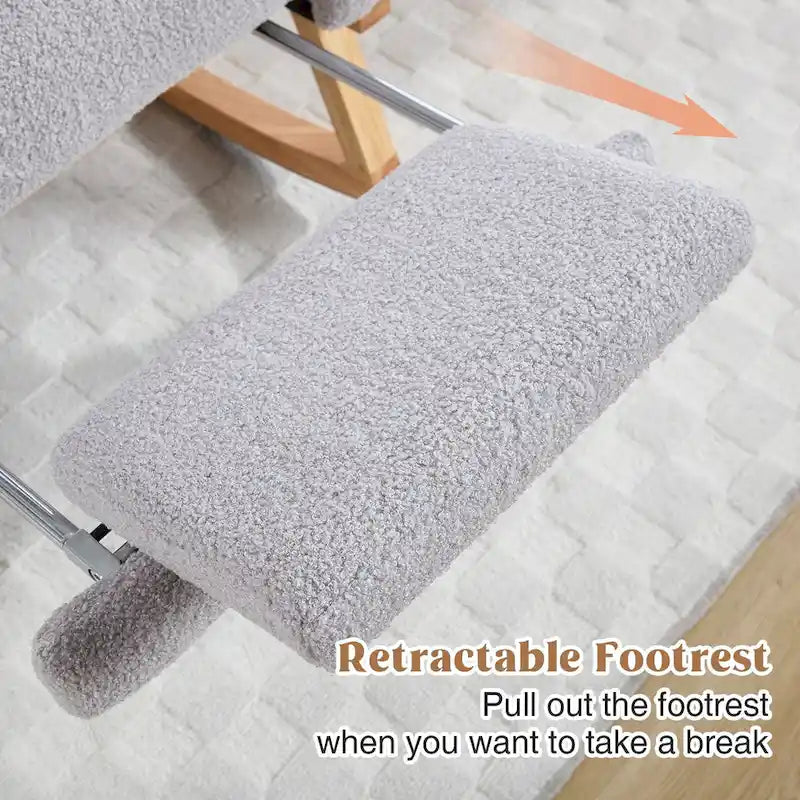 HOMYKA Rocking Chair for Nursery with Footrest