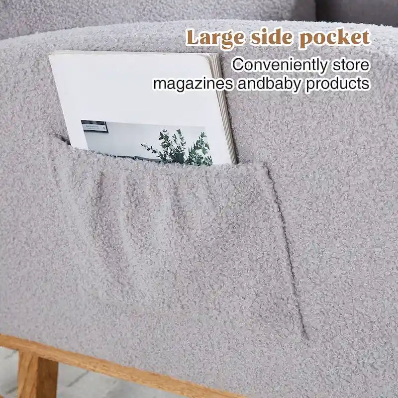 HOMYKA Rocking Chair for Nursery with Footrest