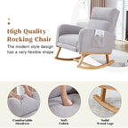 HOMYKA Rocking Chair for Nursery with Footrest