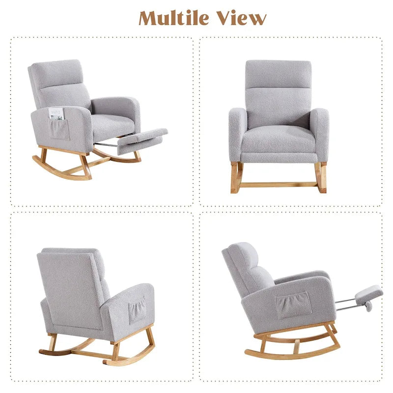 HOMYKA Rocking Chair for Nursery with Footrest