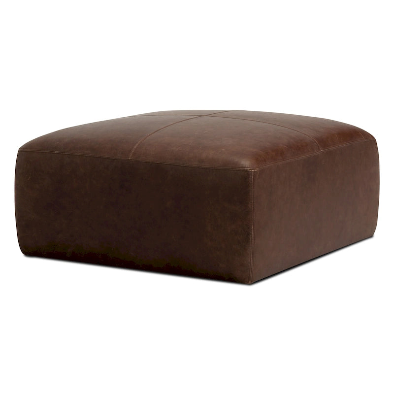 Poly & Bark Sequoia Ottoman - Full Grain Genuine Italian Leather