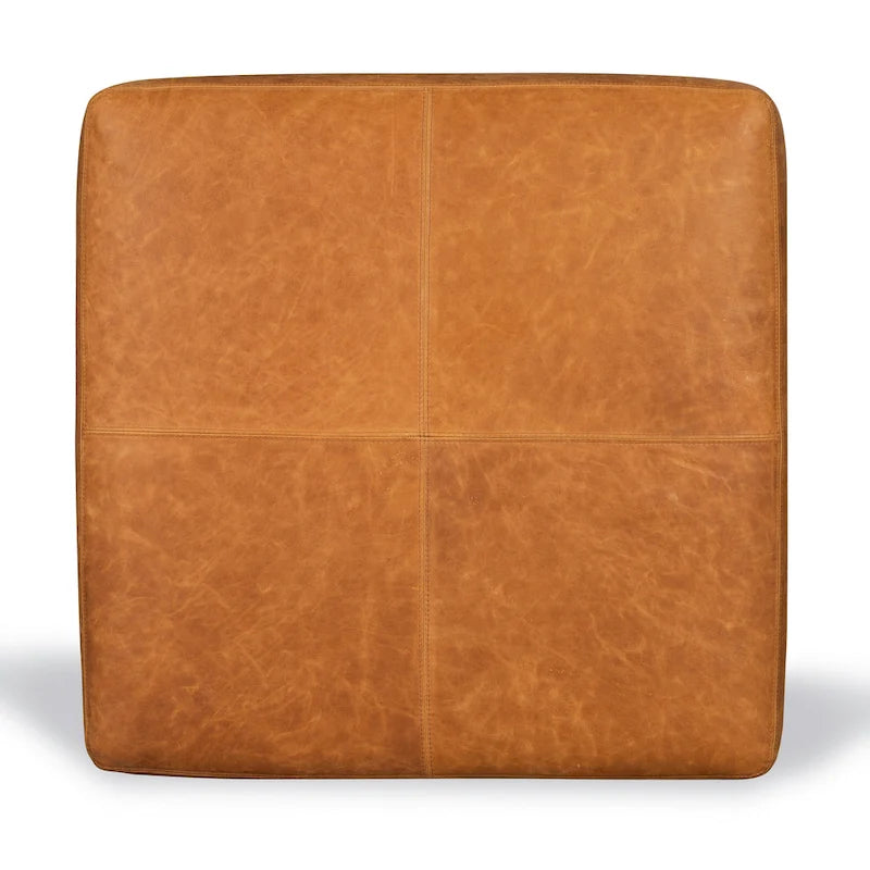 Poly & Bark Sequoia Ottoman - Full Grain Genuine Italian Leather