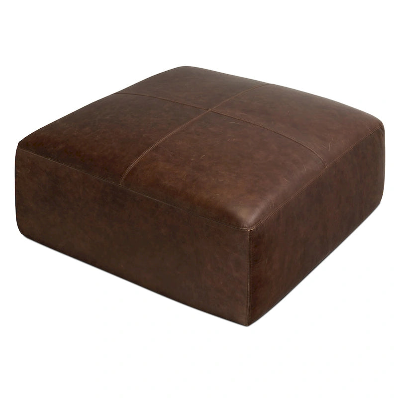 Poly & Bark Sequoia Ottoman - Full Grain Genuine Italian Leather