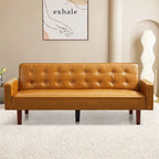 Sofa Bed, Futon Couch Bed, Faux Leather Love Seats Sofa Futons, Loveseat Sleeper Bed For Living Room, Guest