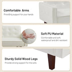 Sofa Bed, Futon Couch Bed, Faux Leather Love Seats Sofa Futons, Loveseat Sleeper Bed For Living Room, Guest