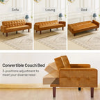 Sofa Bed, Futon Couch Bed, Faux Leather Love Seats Sofa Futons, Loveseat Sleeper Bed For Living Room, Guest