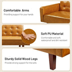 Sofa Bed, Futon Couch Bed, Faux Leather Love Seats Sofa Futons, Loveseat Sleeper Bed For Living Room, Guest