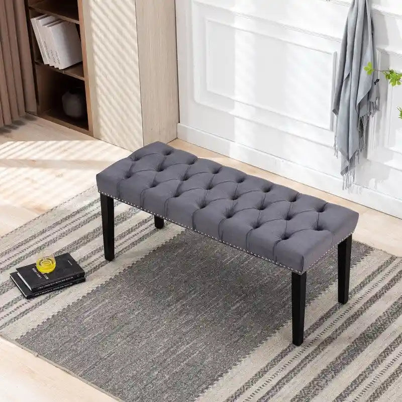 45.28L Velvet Upholstered Tufted Bench Ottoman
