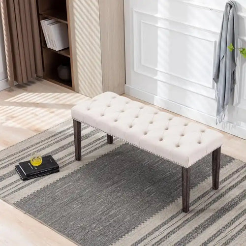 45.28L Velvet Upholstered Tufted Bench Ottoman