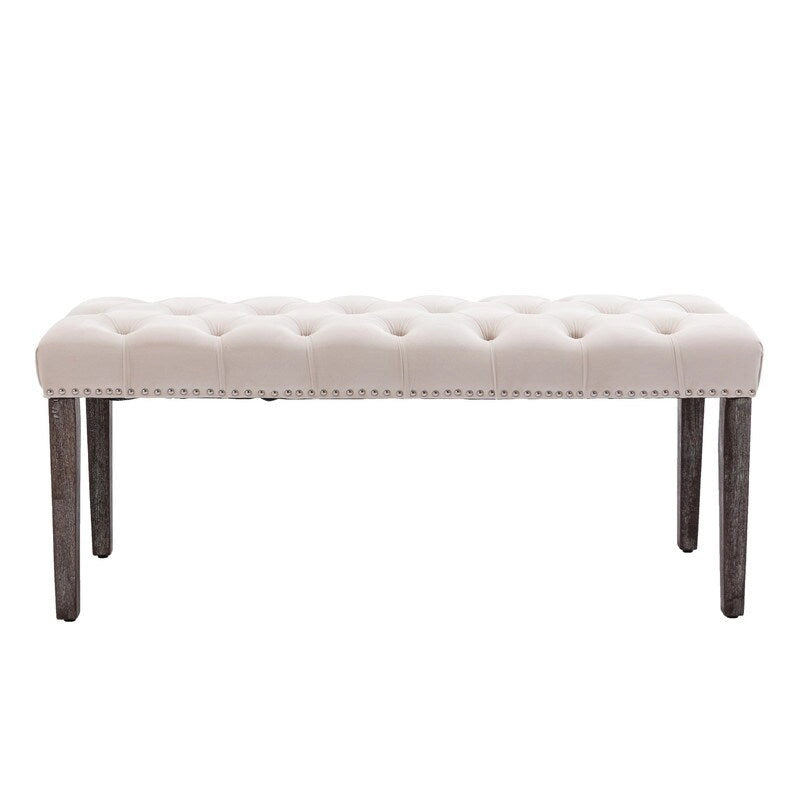 45.28L Velvet Upholstered Tufted Bench Ottoman