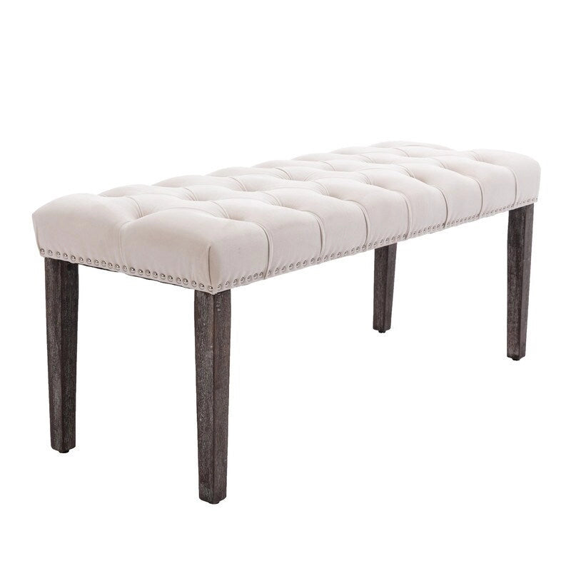 45.28L Velvet Upholstered Tufted Bench Ottoman