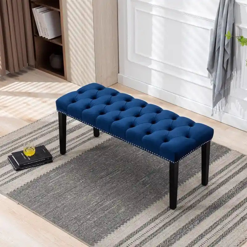 45.28L Velvet Upholstered Tufted Bench Ottoman