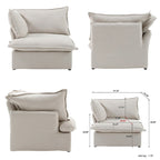 L Shape Modular Sectional Sofa 5 Seats with Chaise Ottoman