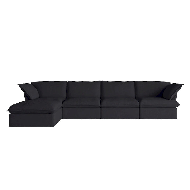 L Shape Modular Sectional Sofa 5 Seats with Chaise Ottoman