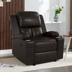 Home Theater Seating Manual Recliner with Overstuffed Back and Armrests