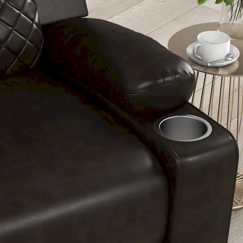 Home Theater Seating Manual Recliner with Overstuffed Back and Armrests
