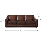 Hydeline Belfast Top Grain Leather Sofa Couch, Feather, Memory Foam and Springs