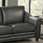 Hydeline Belfast Top Grain Leather Sofa Couch, Feather, Memory Foam and Springs
