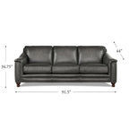 Hydeline Belfast Top Grain Leather Sofa Couch, Feather, Memory Foam and Springs