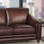 Hydeline Belfast Top Grain Leather Sofa Couch, Feather, Memory Foam and Springs