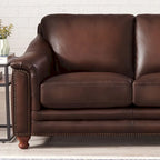 Hydeline Belfast Top Grain Leather Sofa Couch, Feather, Memory Foam and Springs