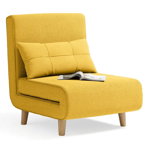 3 in 1 Convertible Upholstered Sofa Bed Sleeper Chair, Chaise Lounge Sofa, Folding Sleeper Chair, Recliner Chair with Pillow