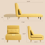 3 in 1 Convertible Upholstered Sofa Bed Sleeper Chair, Chaise Lounge Sofa, Folding Sleeper Chair, Recliner Chair with Pillow