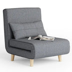 3 in 1 Convertible Upholstered Sofa Bed Sleeper Chair, Chaise Lounge Sofa, Folding Sleeper Chair, Recliner Chair with Pillow