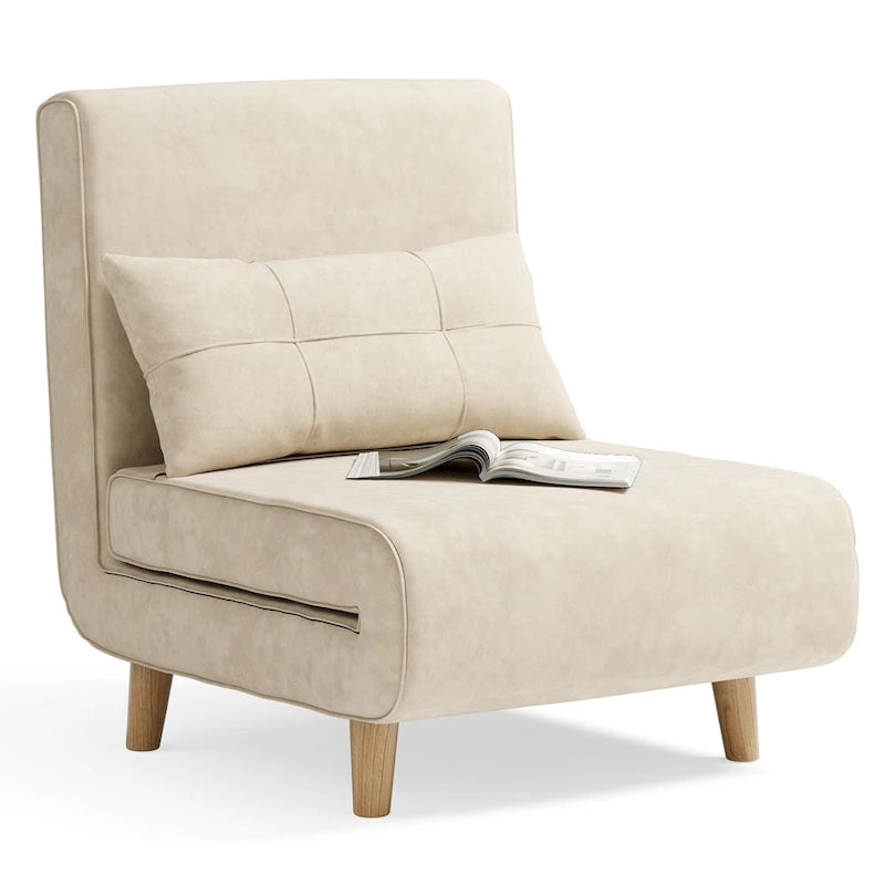 3 in 1 Convertible Upholstered Sofa Bed Sleeper Chair, Chaise Lounge Sofa, Folding Sleeper Chair, Recliner Chair with Pillow