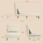 3 in 1 Convertible Upholstered Sofa Bed Sleeper Chair, Chaise Lounge Sofa, Folding Sleeper Chair, Recliner Chair with Pillow