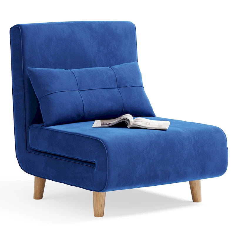 3 in 1 Convertible Upholstered Sofa Bed Sleeper Chair, Chaise Lounge Sofa, Folding Sleeper Chair, Recliner Chair with Pillow