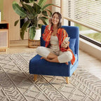 3 in 1 Convertible Upholstered Sofa Bed Sleeper Chair, Chaise Lounge Sofa, Folding Sleeper Chair, Recliner Chair with Pillow