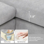 119*55 Oversized Sectional Sofa,L-shaped Luxury Couch Set with 2 Free pillows,5-seat Chenille Indoor Furniture with Chaise