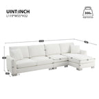 119*55 Oversized Sectional Sofa,L-shaped Luxury Couch Set with 2 Free pillows,5-seat Chenille Indoor Furniture with Chaise
